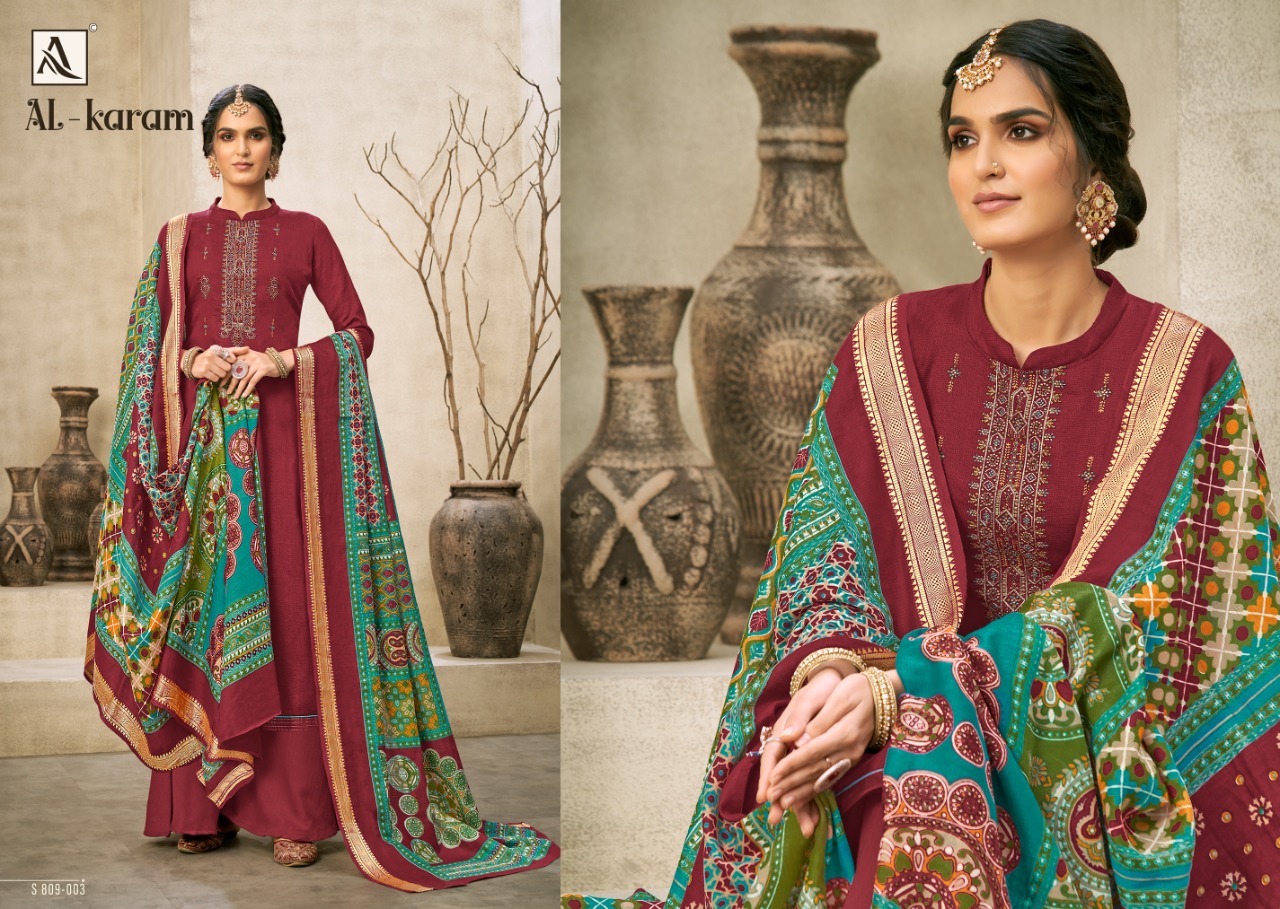Alok Al Karam Pure Jam Designer Dress Material Catalog