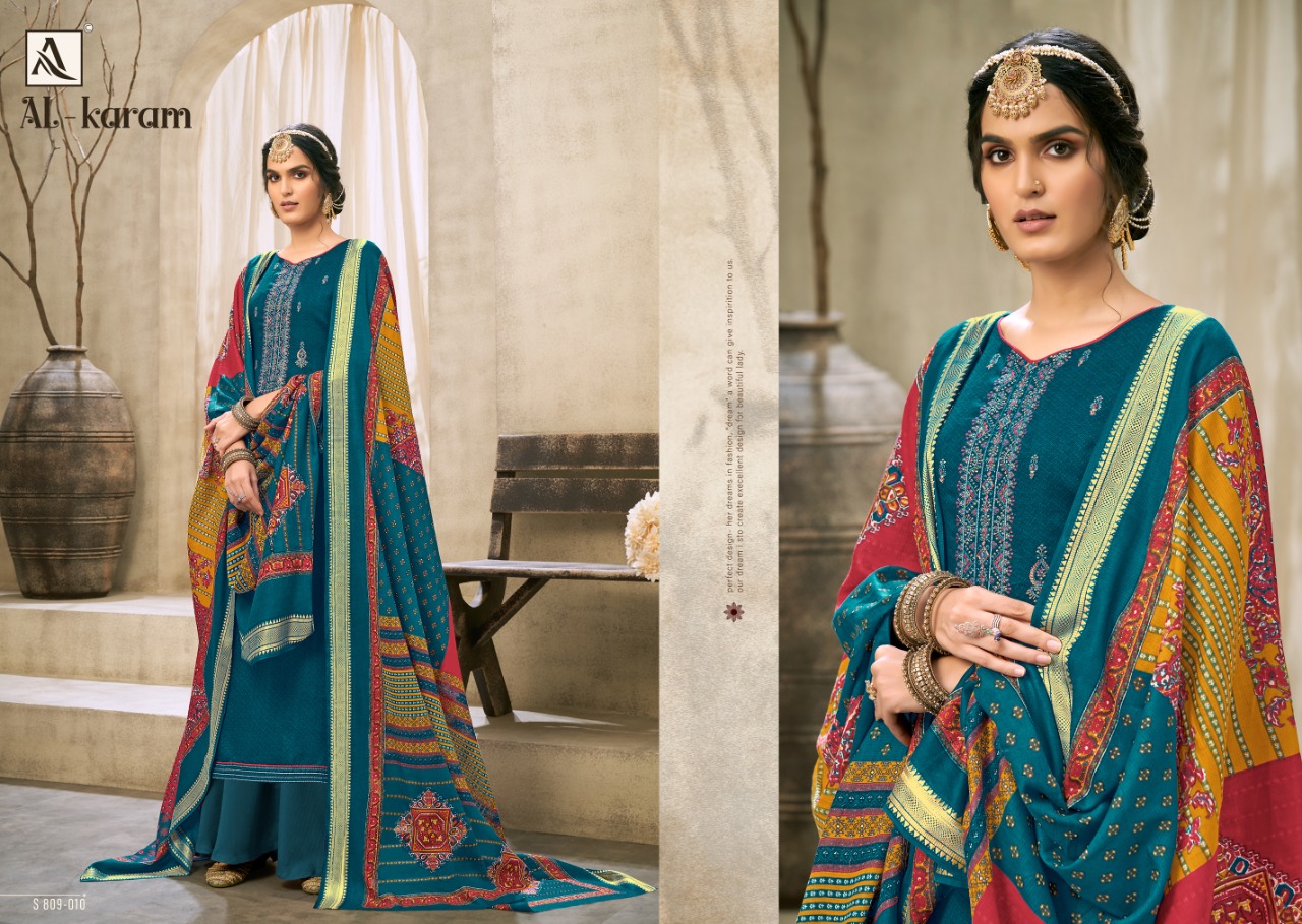 Alok Al Karam Pure Jam Designer Dress Material Catalog