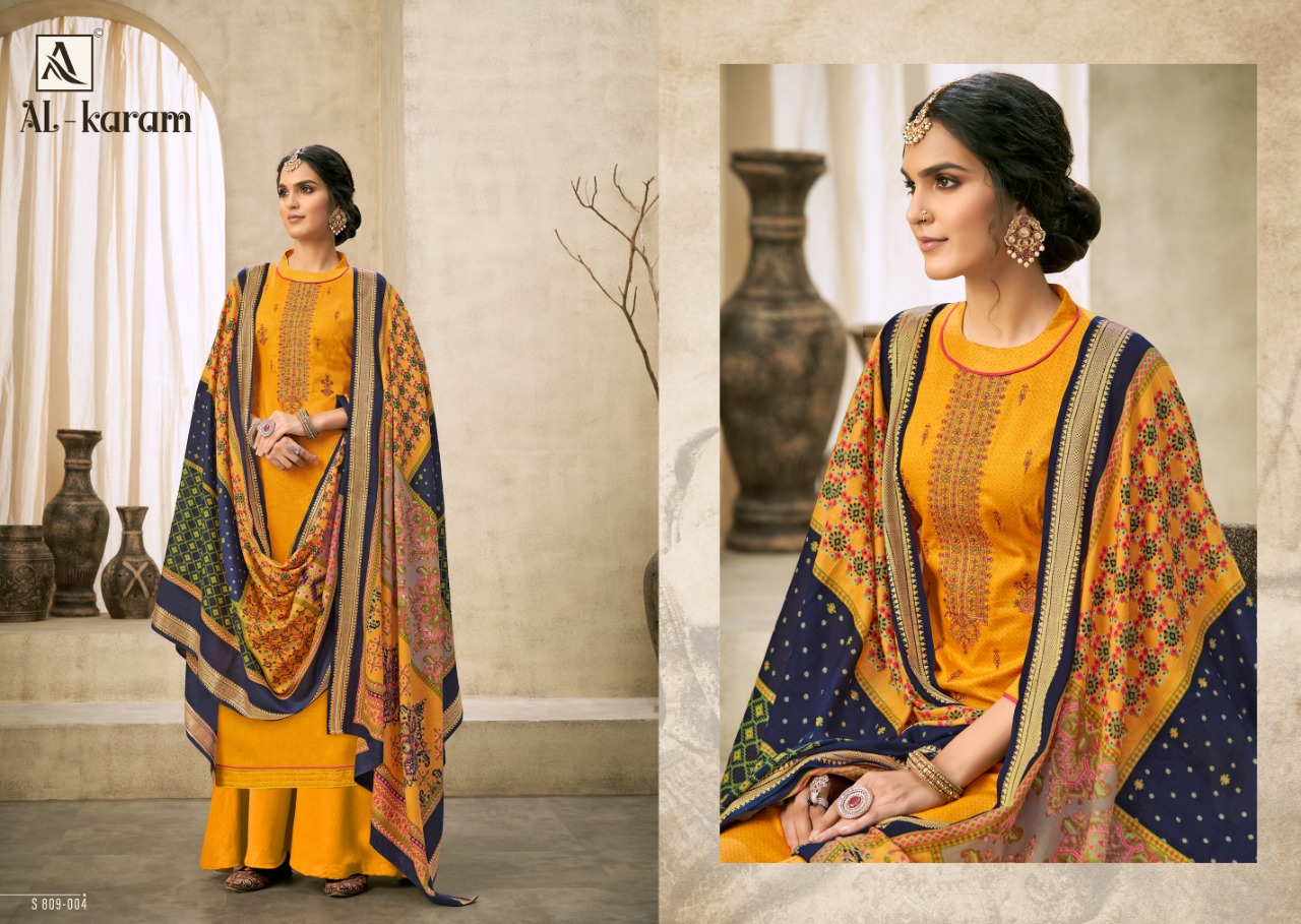 Alok Al Karam Pure Jam Designer Dress Material Catalog