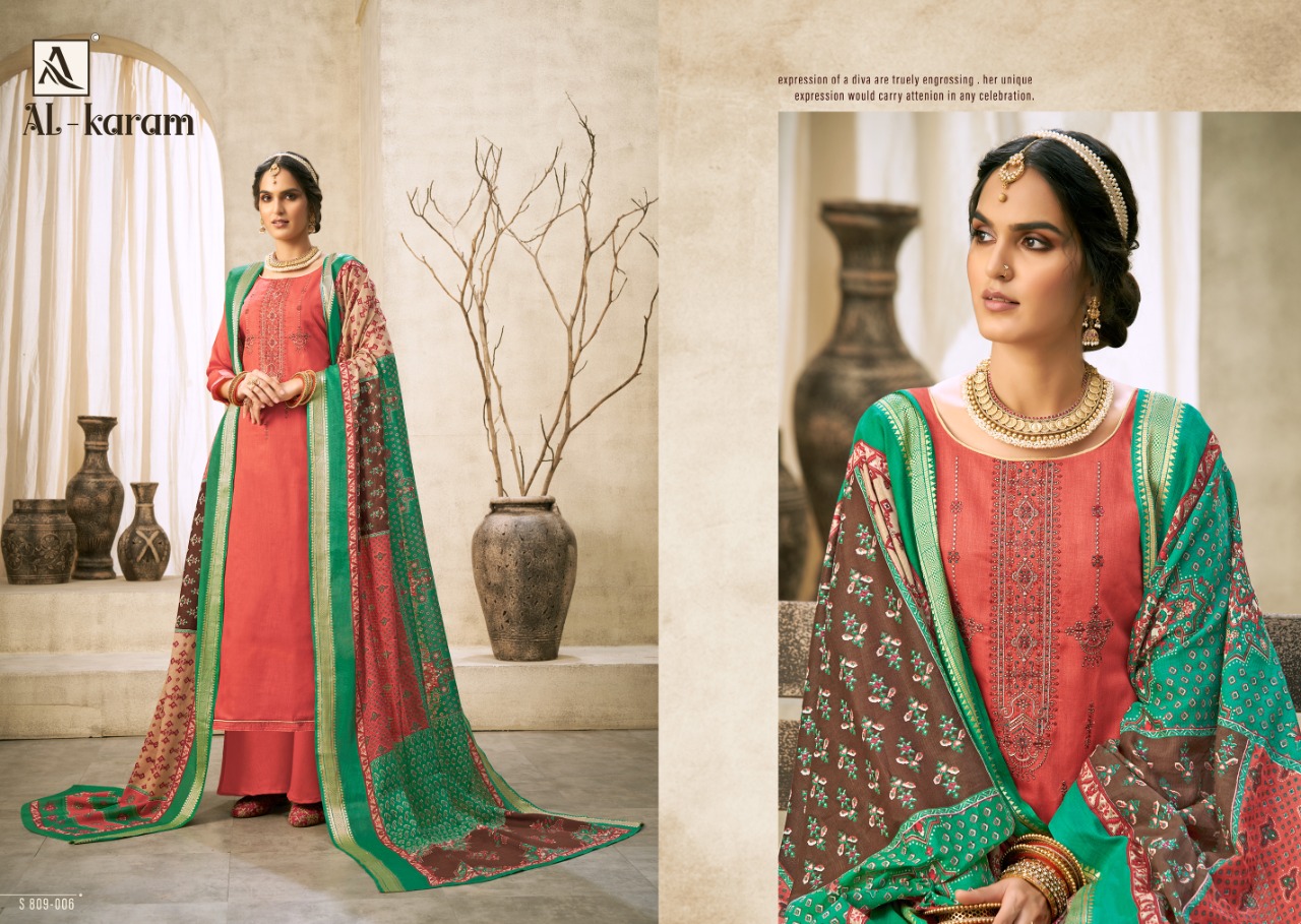 Alok Al Karam Pure Jam Designer Dress Material Catalog