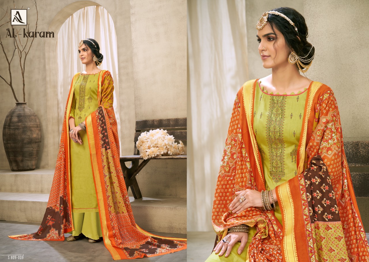Alok Al Karam Pure Jam Designer Dress Material Catalog