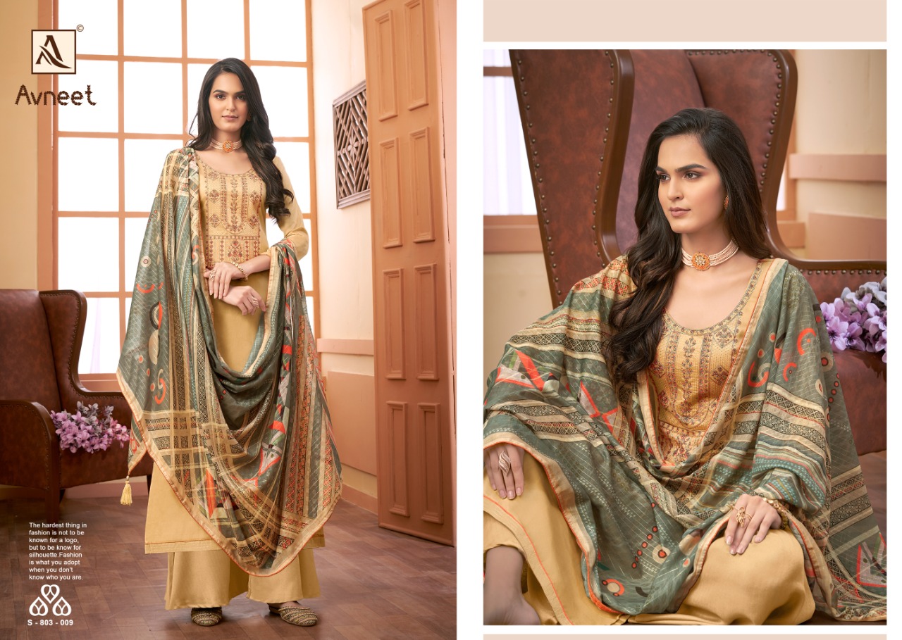 Alok Avneet Designer Embroidery Salwar Suits Catalog