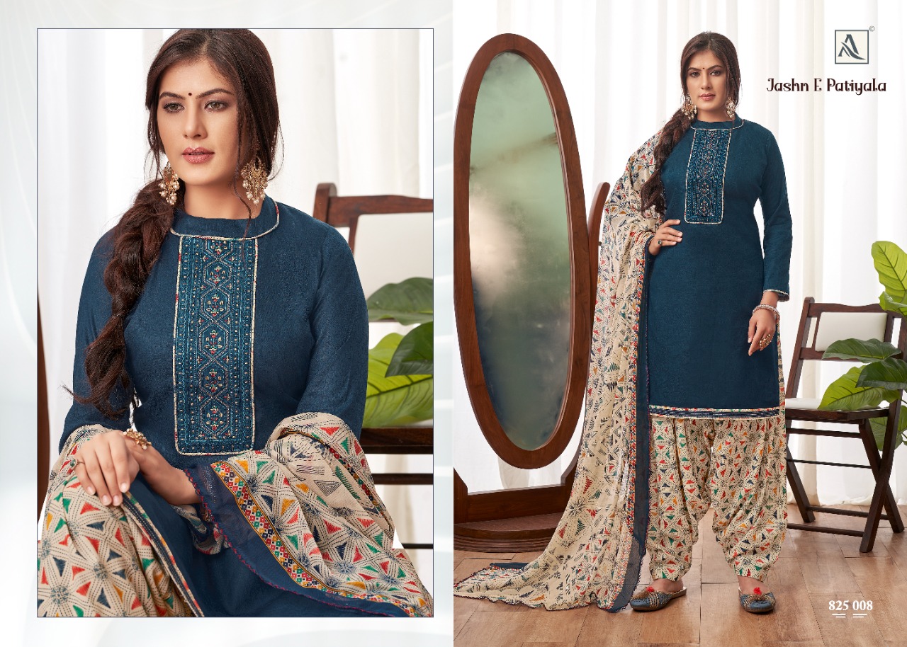 Alok Jashn-e-patiyala Embroidery Jacquard Salwar Suits Catalog
