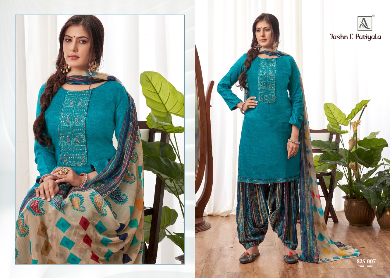 Alok Jashn-e-patiyala Embroidery Jacquard Salwar Suits Catalog
