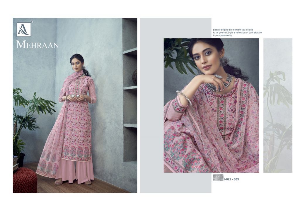 Alok Mehraan Vol 2 Pure Masleen Designer Dress Material Catalog