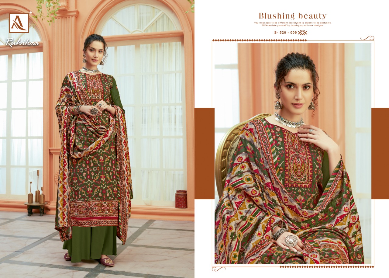 Alok Ruhikaa Pure Wool Pashmina Designer Dress Material Catalog