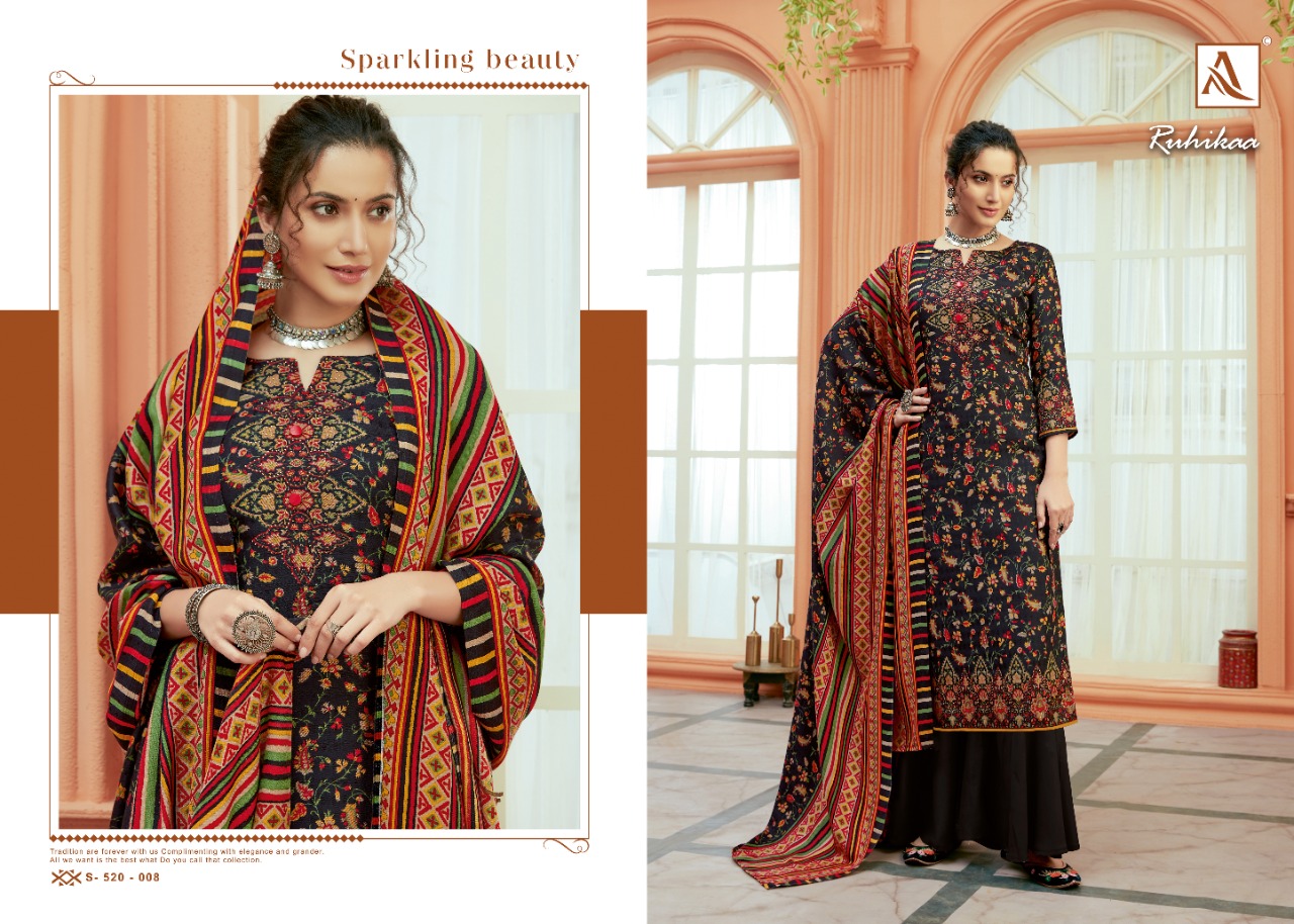 Alok Ruhikaa Pure Wool Pashmina Designer Dress Material Catalog