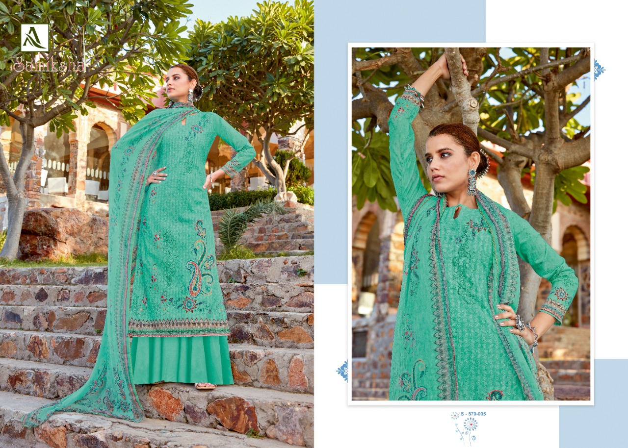 Alok Samiksha Designer Cotton Embroidery  Designer Dress Material Catalog