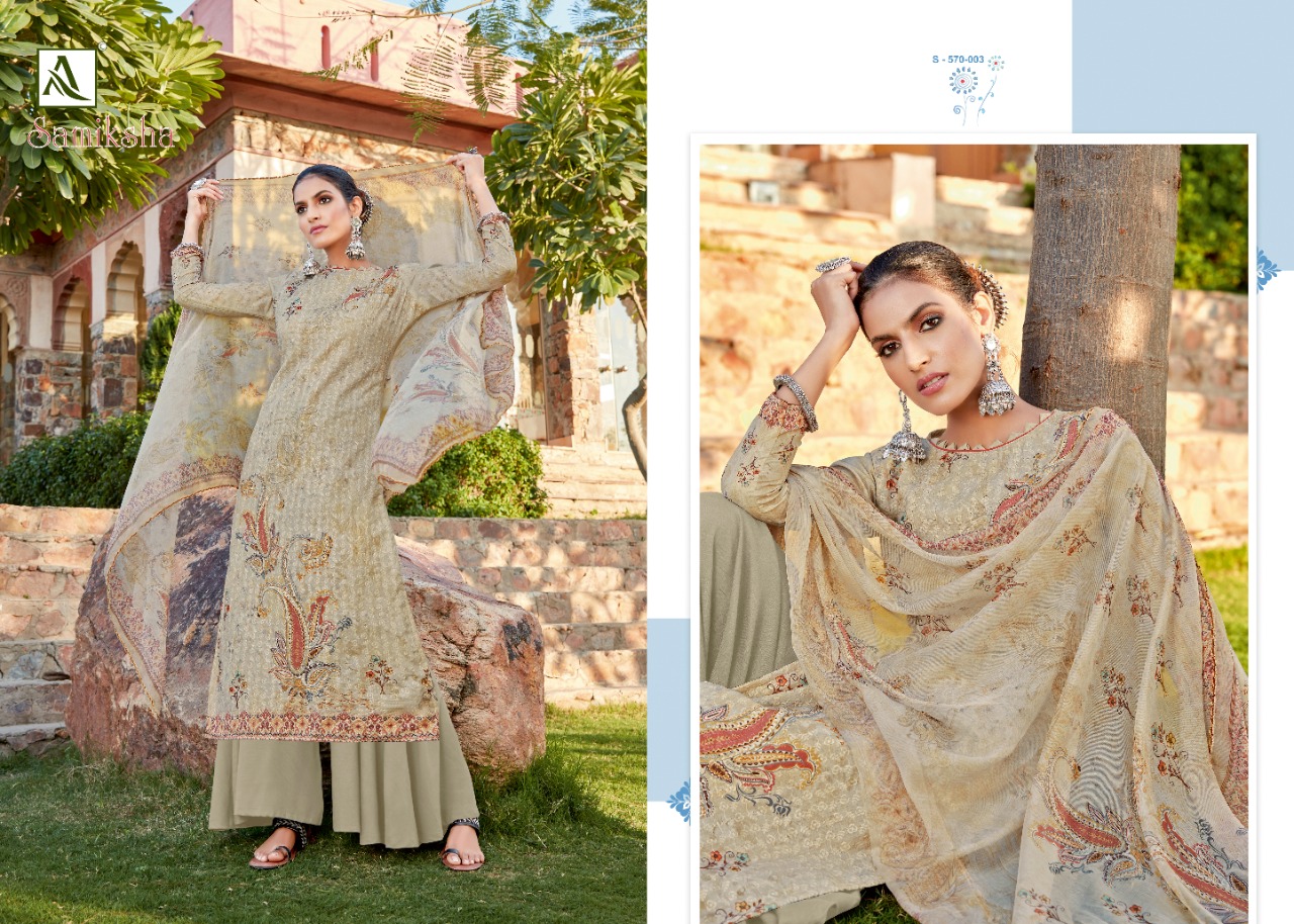 Alok Samiksha Designer Cotton Embroidery  Designer Dress Material Catalog