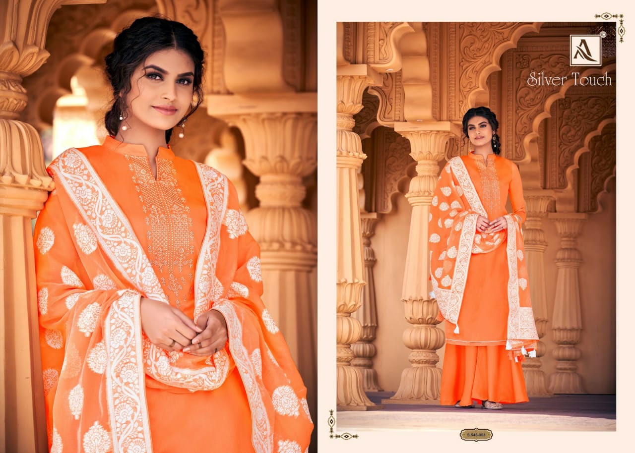 Alok  Silver Touch Dress Material Wholesale With Low Rate