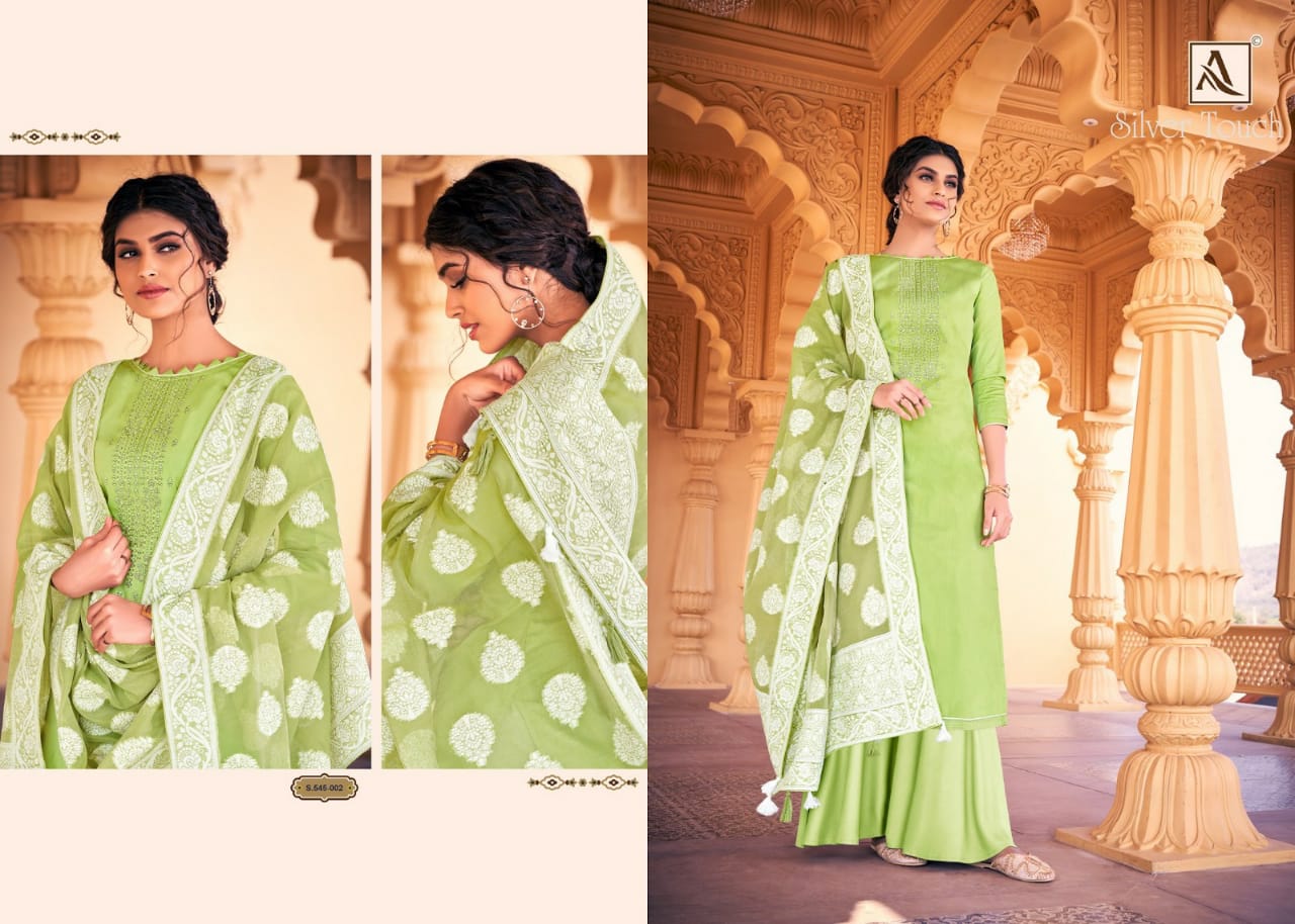 Alok  Silver Touch Dress Material Wholesale With Low Rate