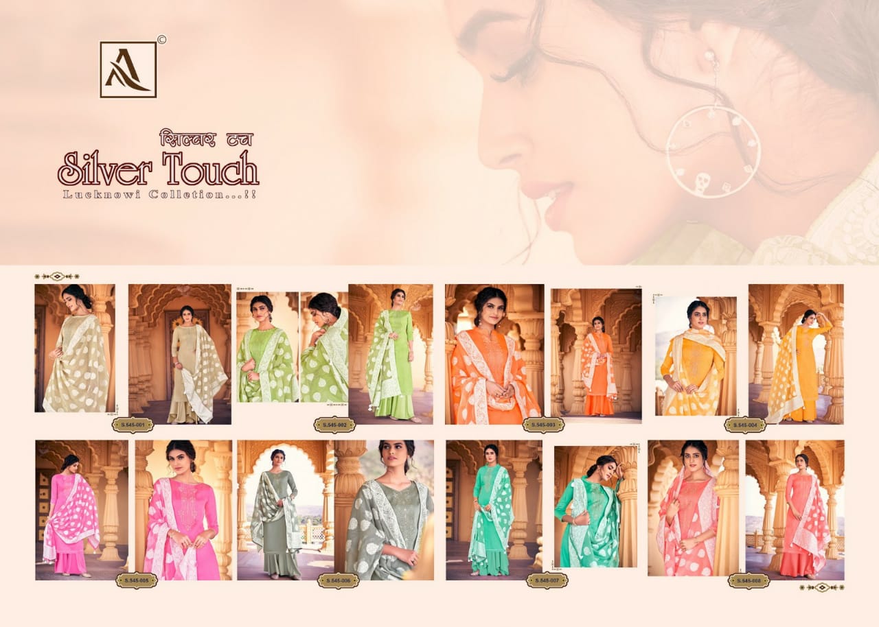 Alok  Silver Touch Dress Material Wholesale With Low Rate