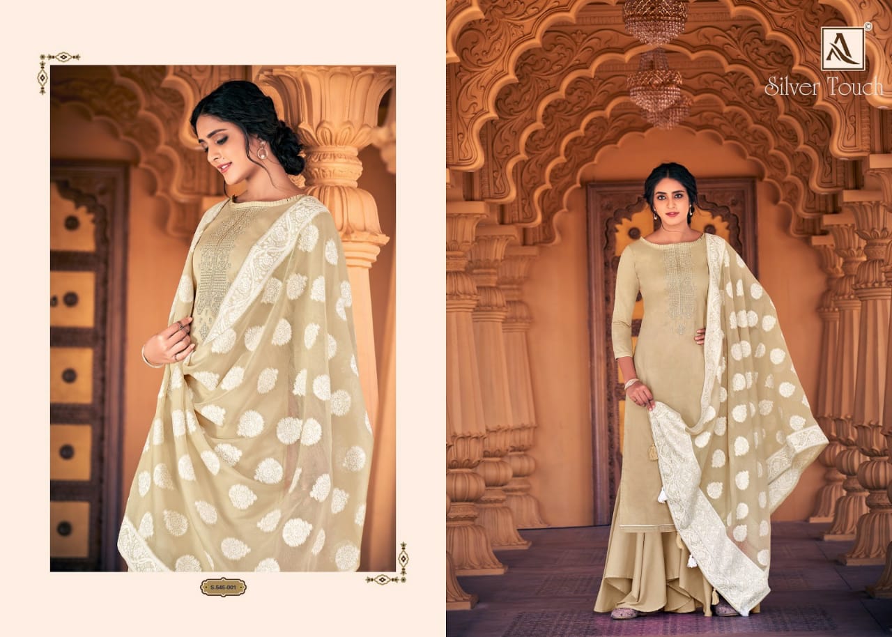 Alok  Silver Touch Dress Material Wholesale With Low Rate