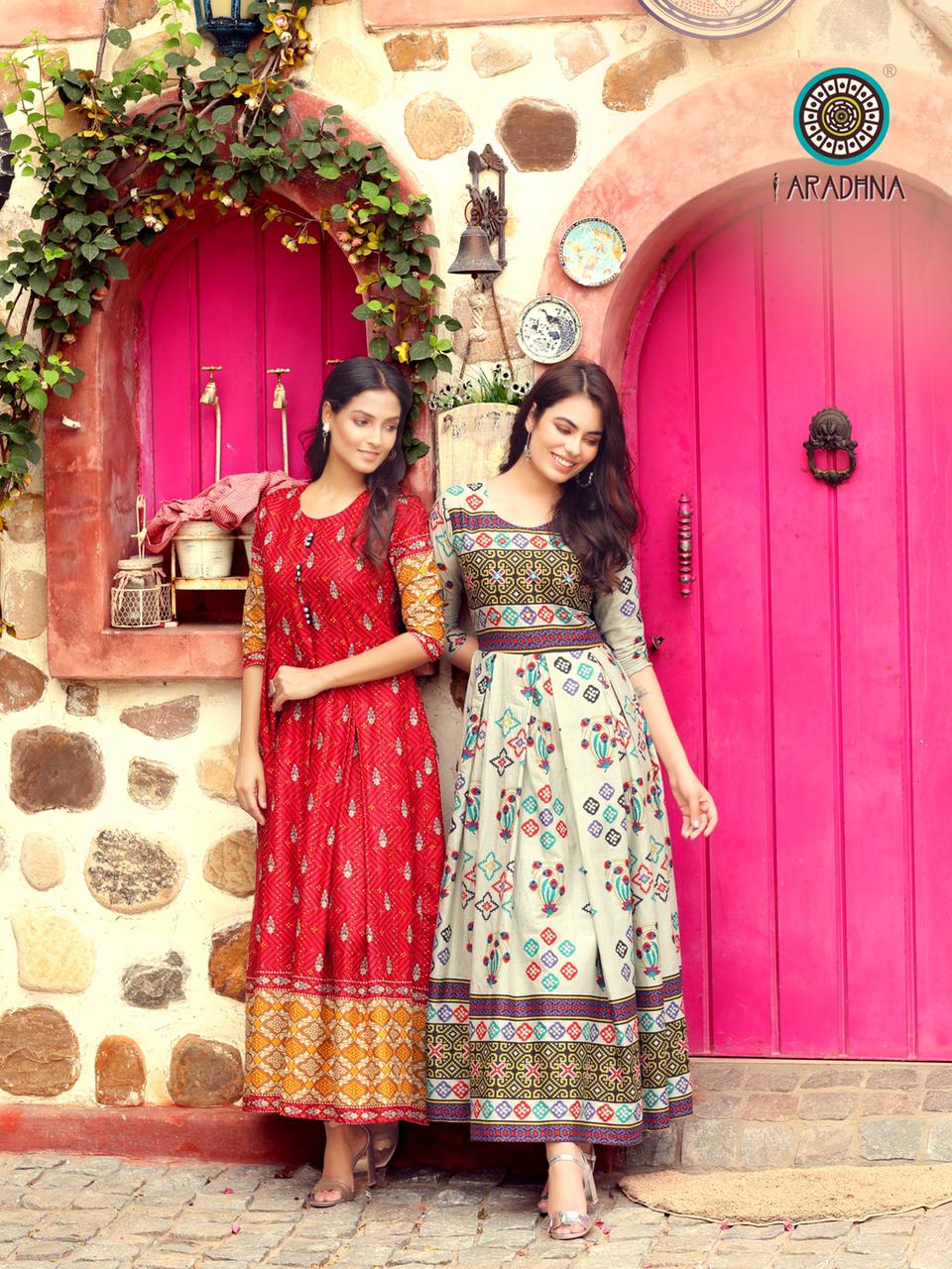Bandhani long kurtis sales