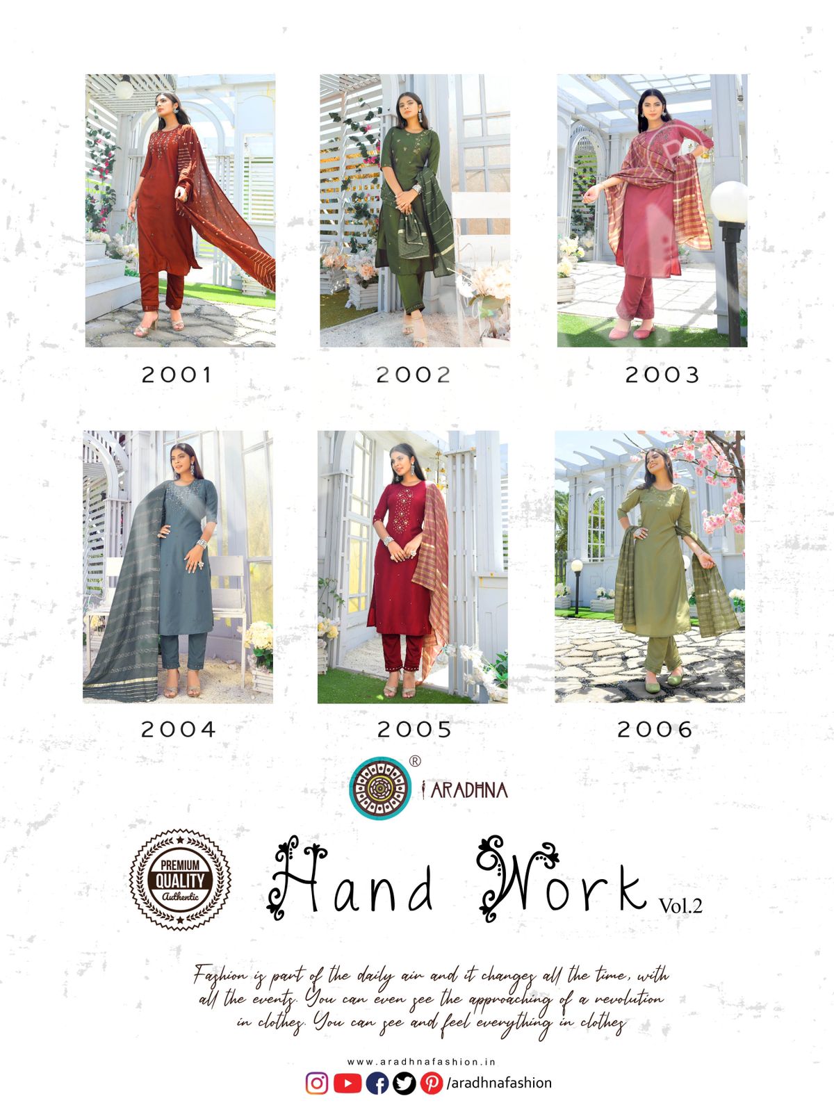 Aradhna Hand Work  Vol 2 Cotton Silk Festive Wear Ready Made Collection