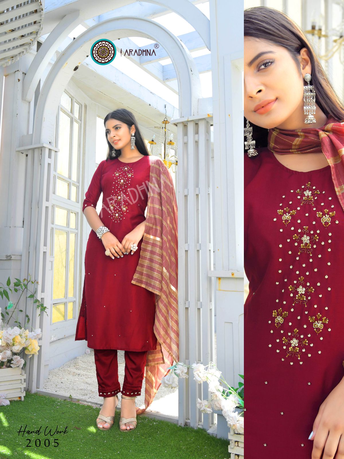 Aradhna Hand Work  Vol 2 Cotton Silk Festive Wear Ready Made Collection