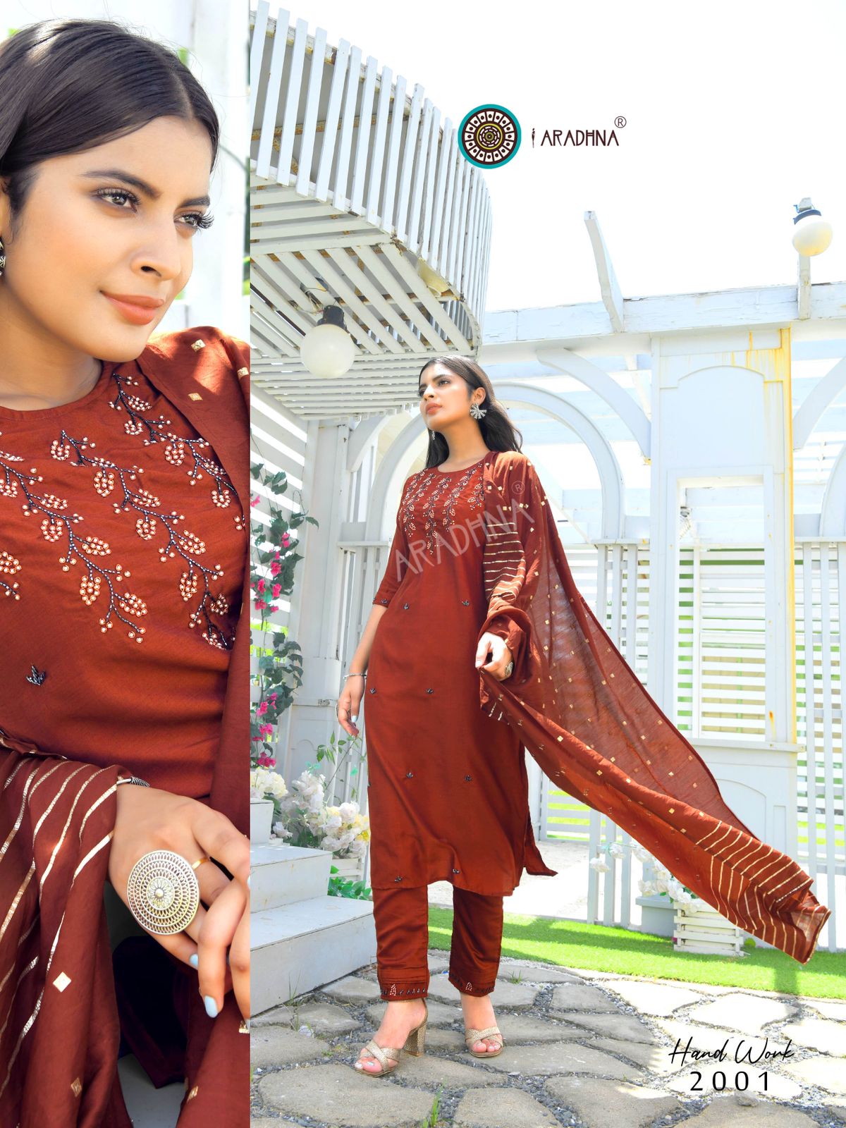 Aradhna Hand Work  Vol 2 Cotton Silk Festive Wear Ready Made Collection