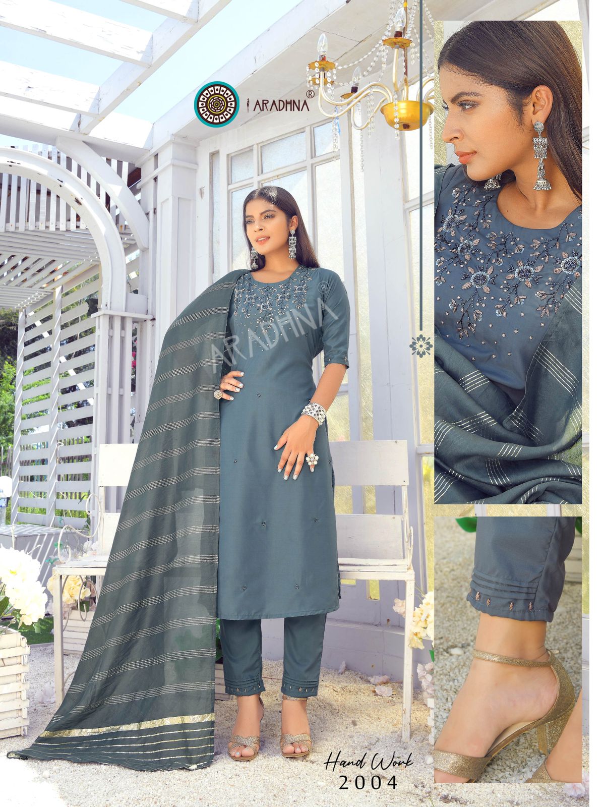 Aradhna Hand Work  Vol 2 Cotton Silk Festive Wear Ready Made Collection