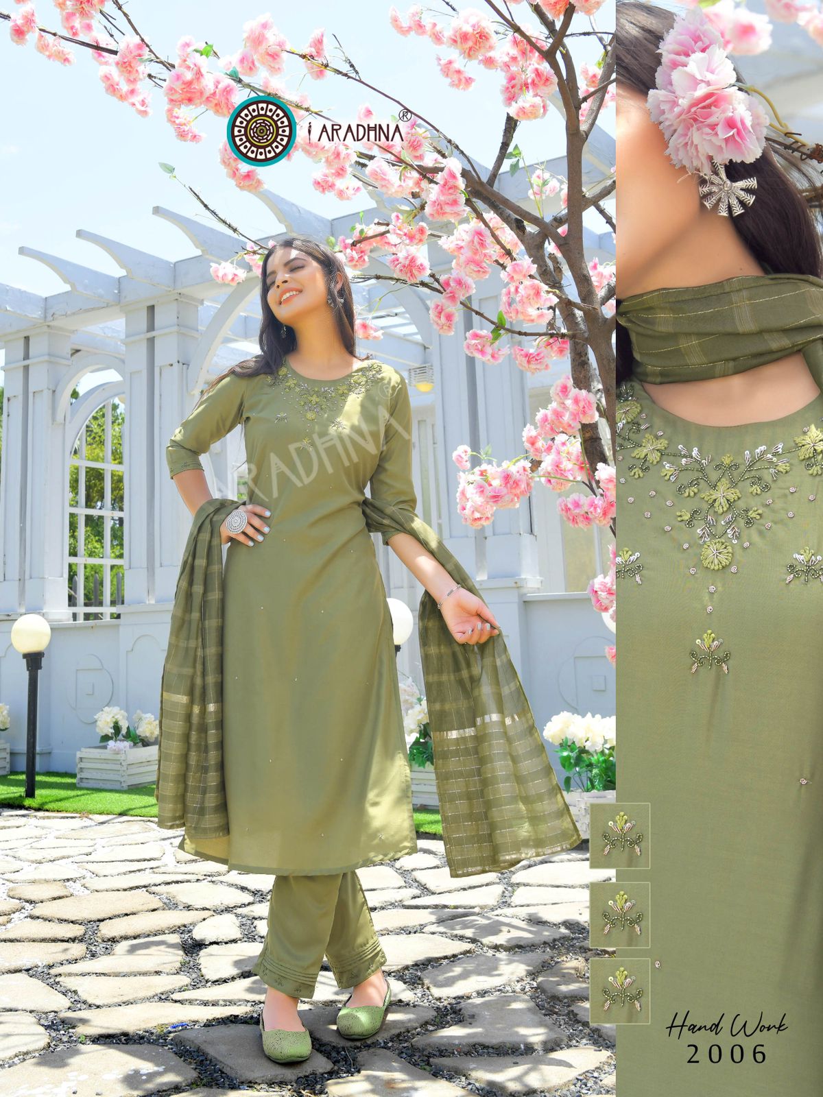 Aradhna Hand Work  Vol 2 Cotton Silk Festive Wear Ready Made Collection