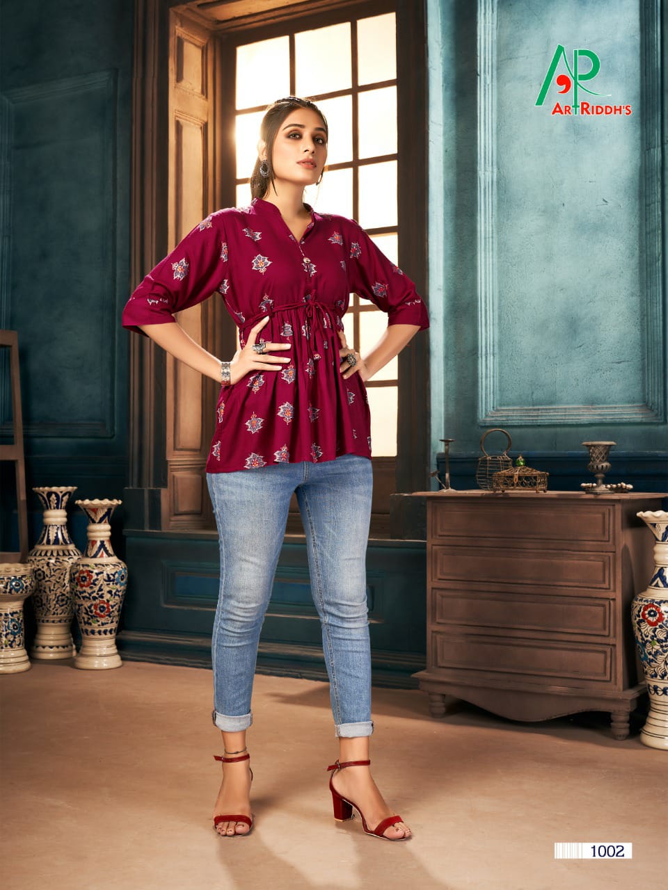 Art Riddh's Pigment Rayon Designer Western Top Catalog