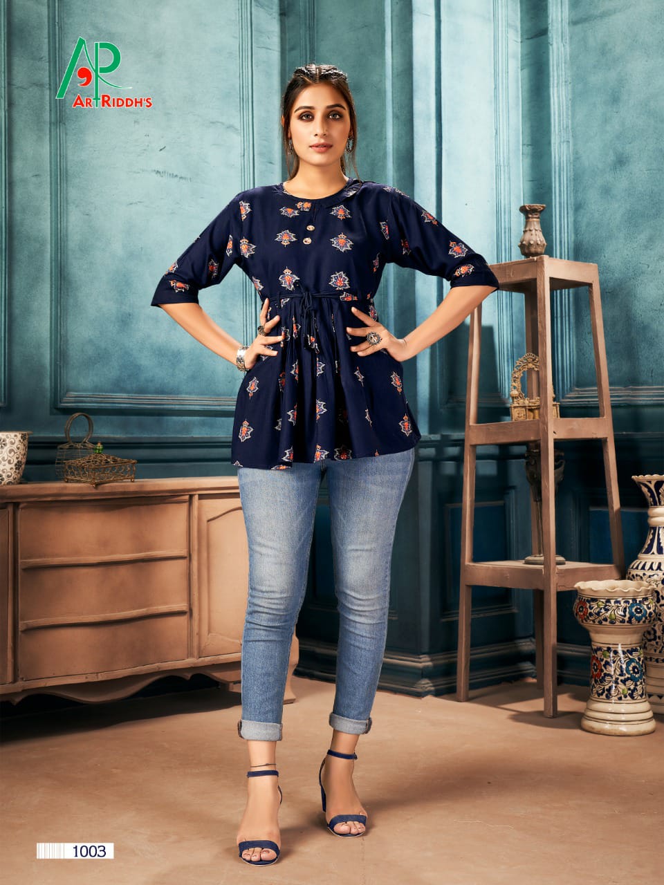 Art Riddh's Pigment Rayon Designer Western Top Catalog