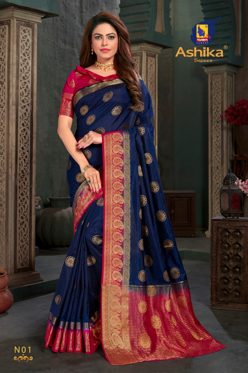 Ashika  Navratna  Tussar Silk Sarees Wholesale Collection