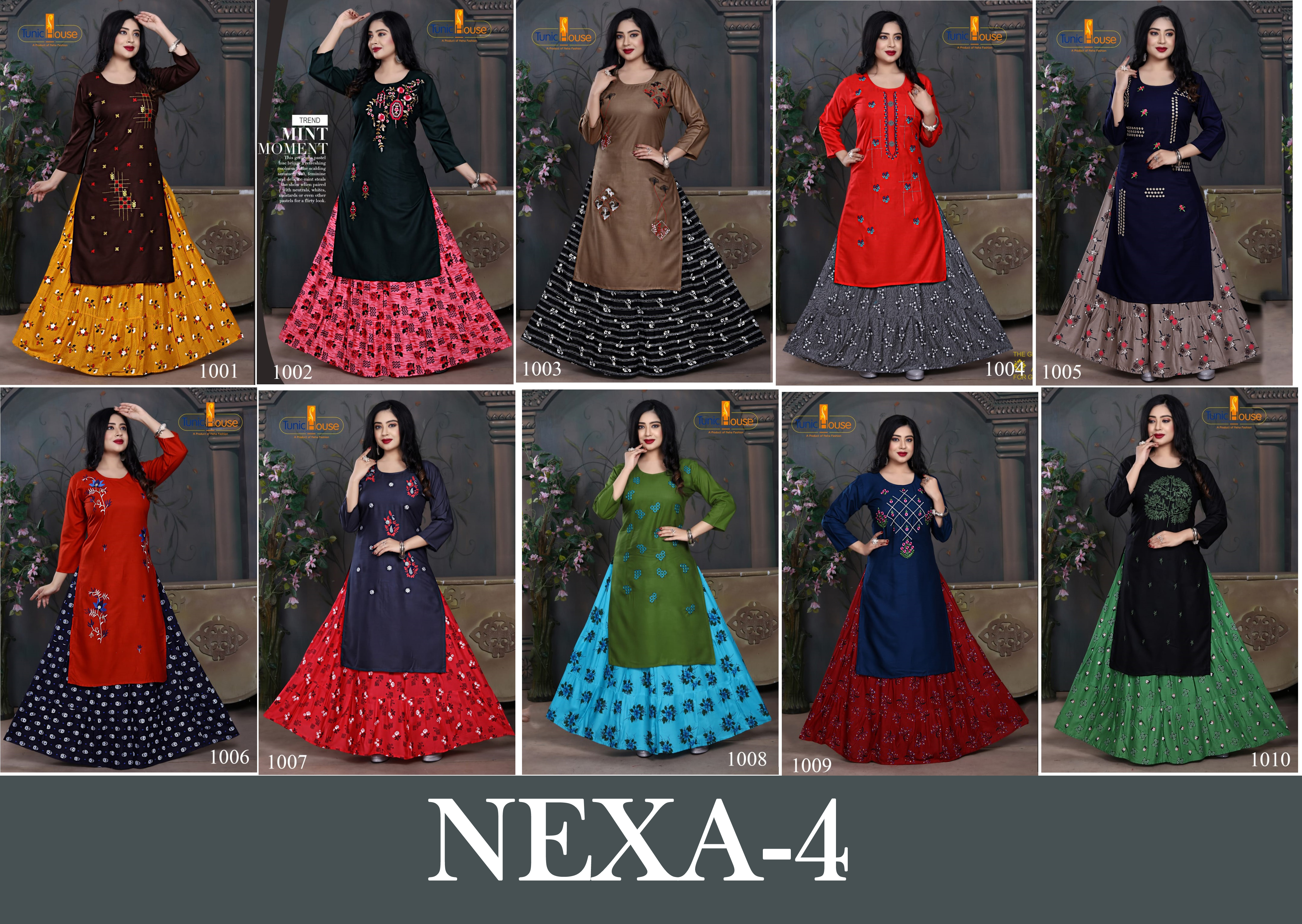 Tunic House Nexa-4 Designer Top With Skirt Catalog