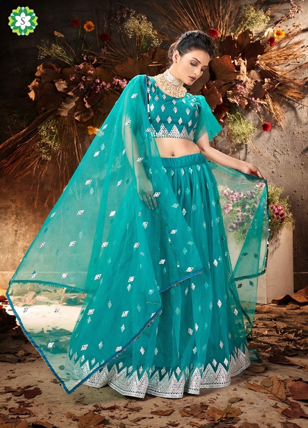 Blossom 1069 Buy Sky Blue Lehengas Online At Best Prices