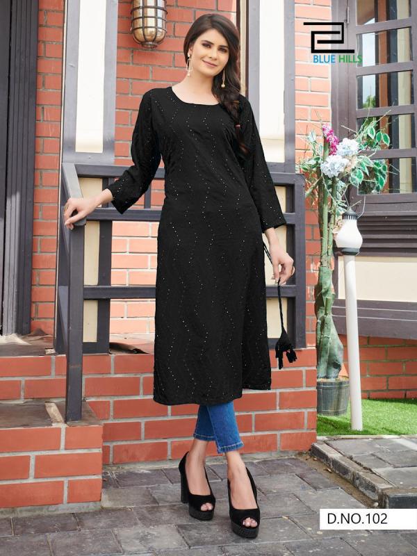 Blue Hills Elili Vol 1 Rayon Embroidery Kurti Catalog