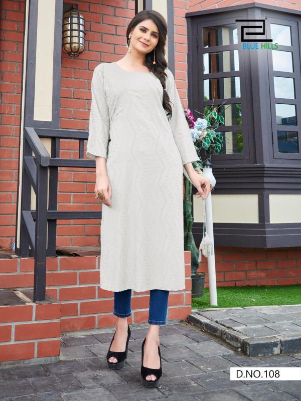 Blue Hills Elili Vol 1 Rayon Embroidery Kurti Catalog
