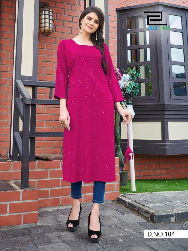 Blue Hills Elili Vol 1 Rayon Embroidery Kurti Catalog