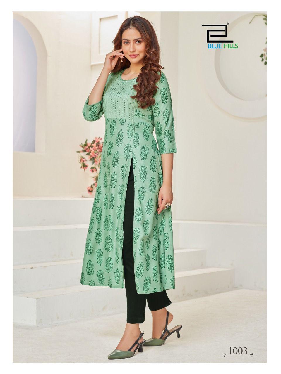 Blue Hills First Date Vol 3 Designer Long Printed Kurti Catalog
