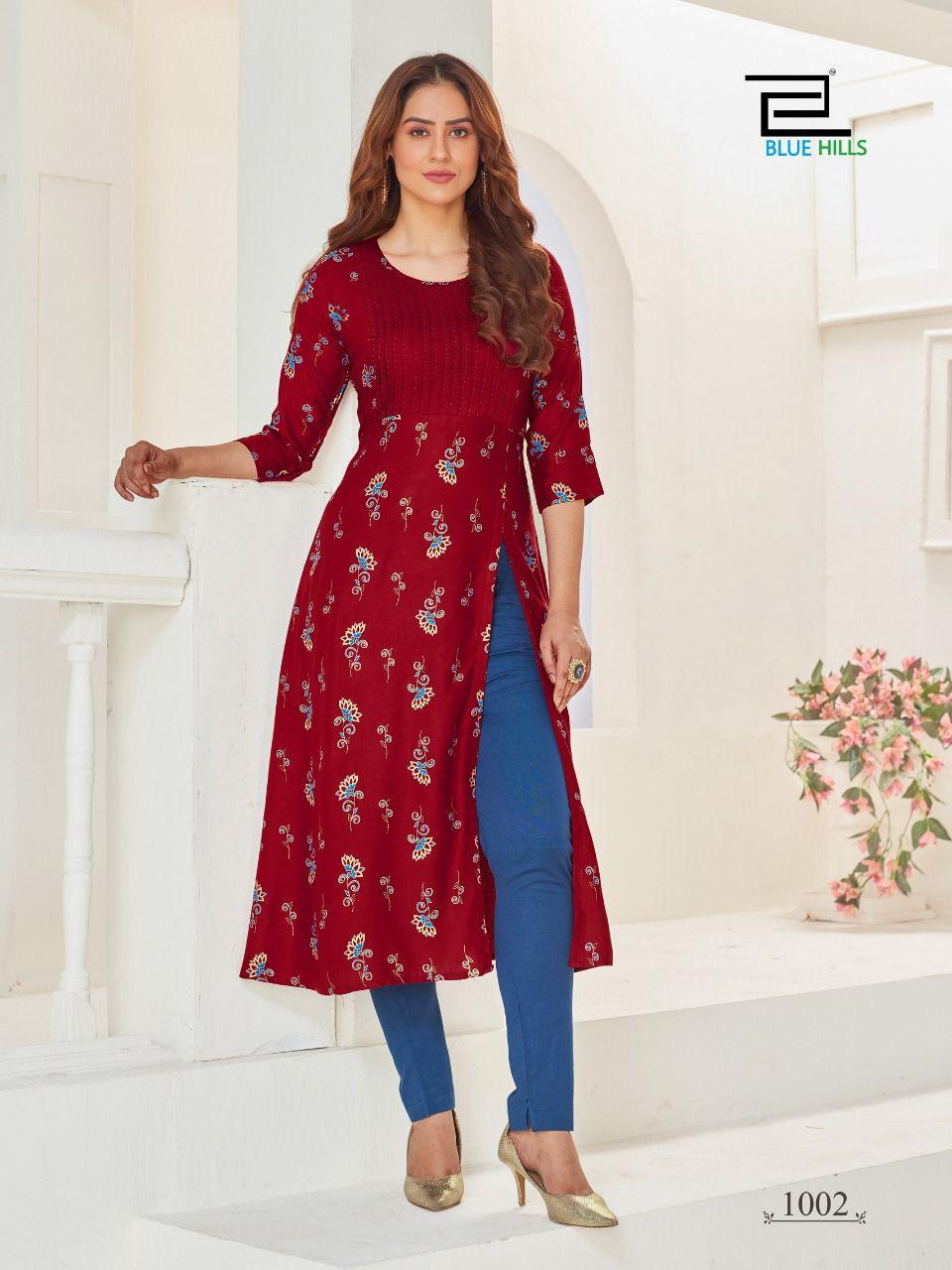 Blue Hills First Date Vol 3 Designer Long Printed Kurti Catalog