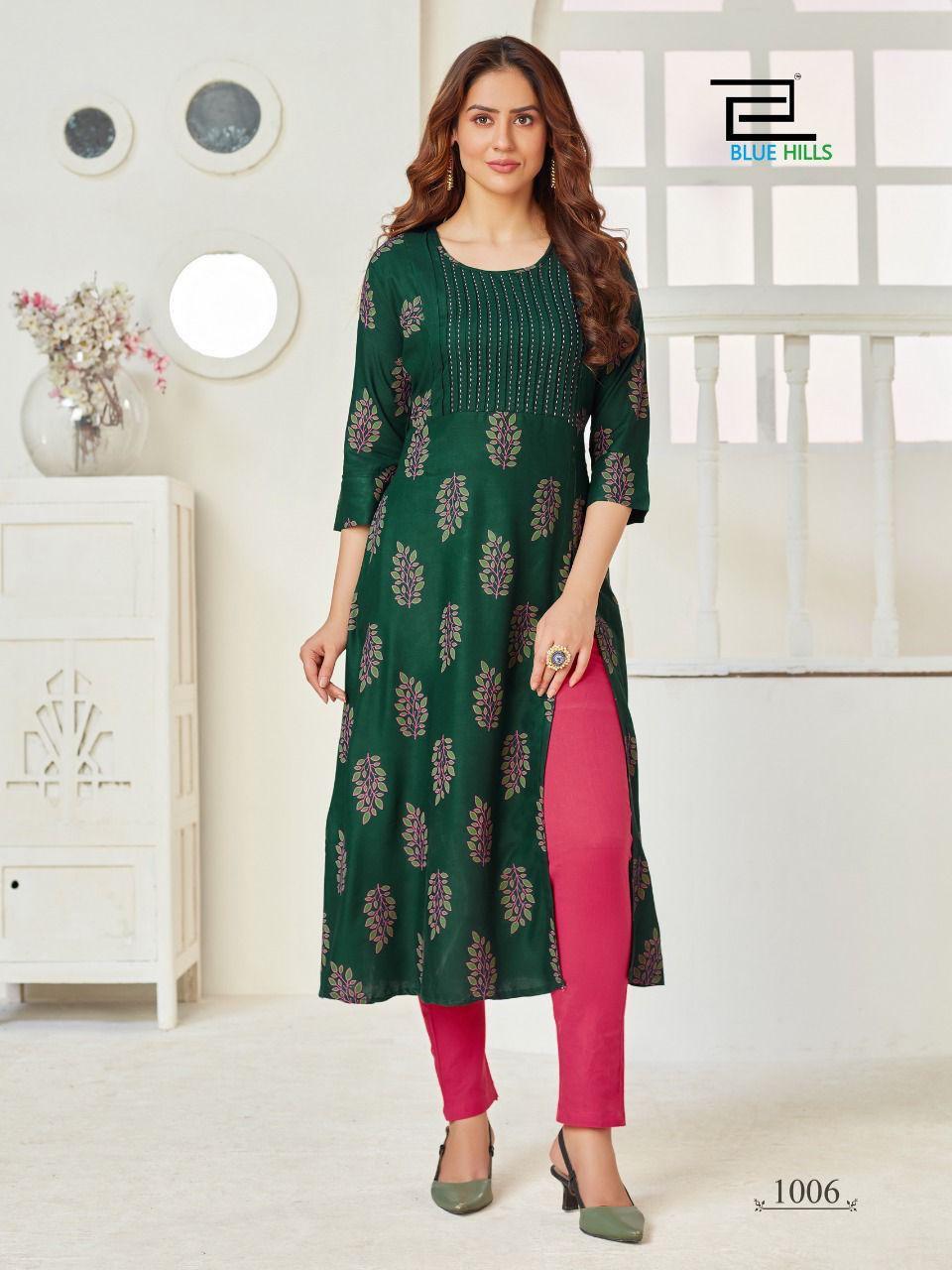 Blue Hills First Date Vol 3 Designer Long Printed Kurti Catalog