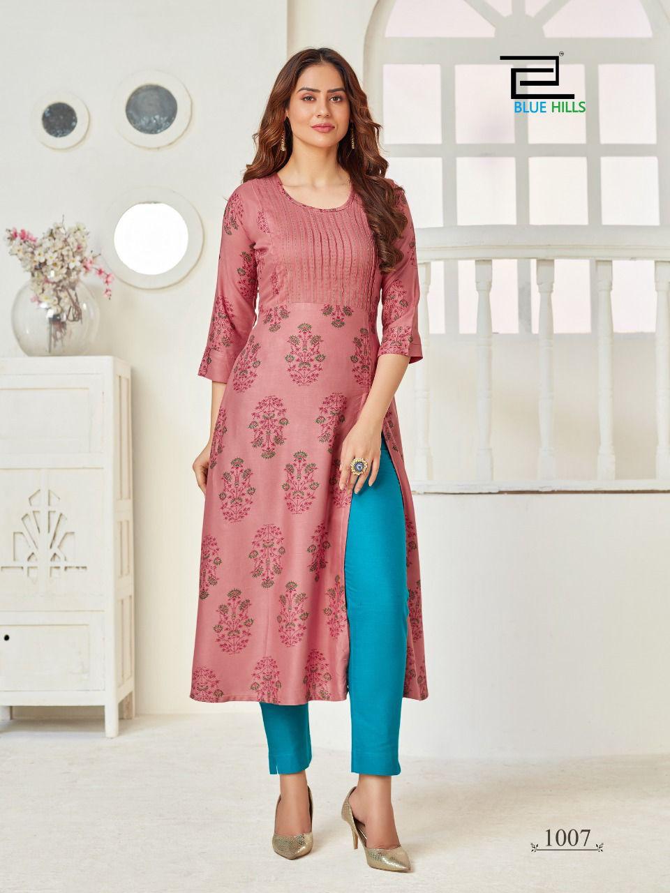 Blue Hills First Date Vol 3 Designer Long Printed Kurti Catalog