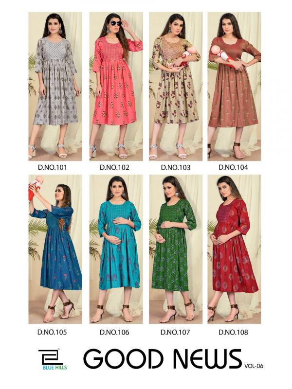 Blue Hills Good News Vol 6 Rayon Fancy Feeding Kurti Catalog