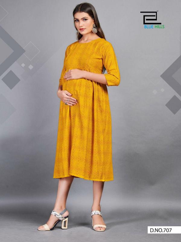 Blue Hills Good News Vol 8 Designer Rayon Bandhani Printed Feeding Kurti Catalog