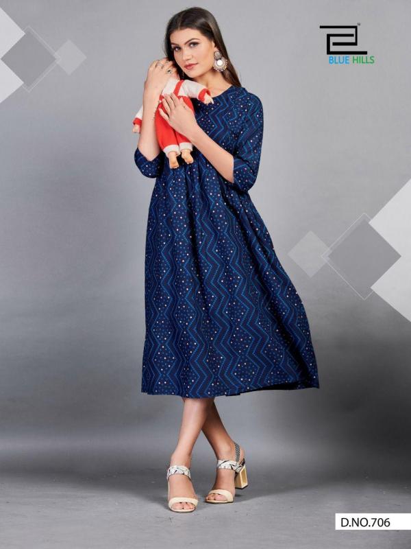 Blue Hills Good News Vol 8 Designer Rayon Bandhani Printed Feeding Kurti Catalog