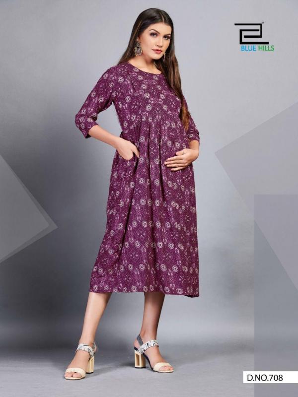 Blue Hills Good News Vol 8 Designer Rayon Bandhani Printed Feeding Kurti Catalog