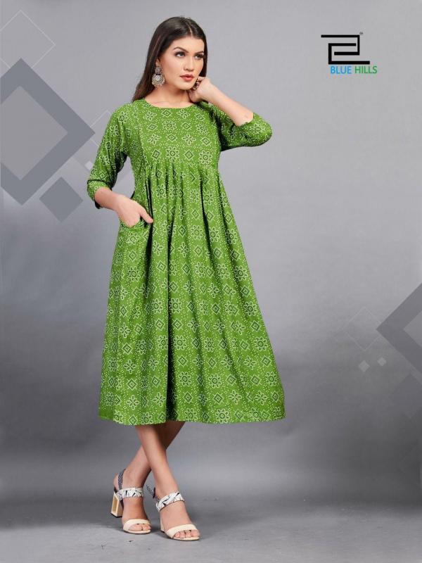 Blue Hills Good News Vol 8 Designer Rayon Bandhani Printed Feeding Kurti Catalog