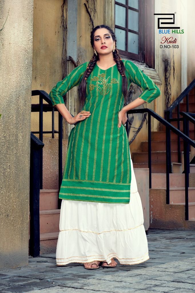 Blue Hills Kudi Vol  1 Designer Printed Kurti With Skirt Catalog