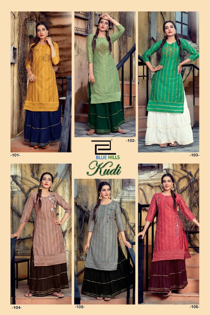 Blue Hills Kudi Vol  1 Designer Printed Kurti With Skirt Catalog