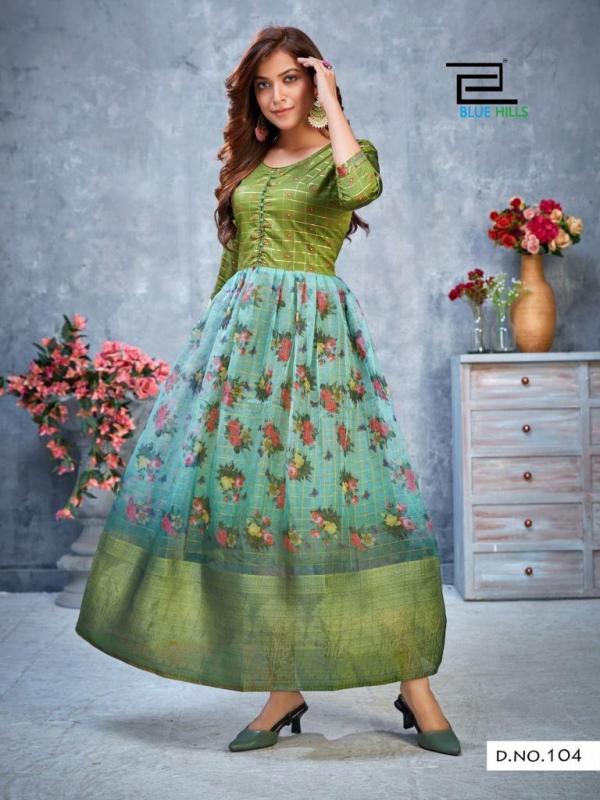 Blue Hills Style  Vol  4  Designer Orgenza Ethnic Wear Kurti Catalog