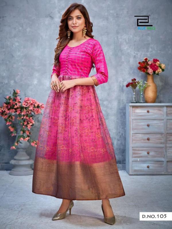 Blue Hills Style  Vol  4  Designer Orgenza Ethnic Wear Kurti Catalog