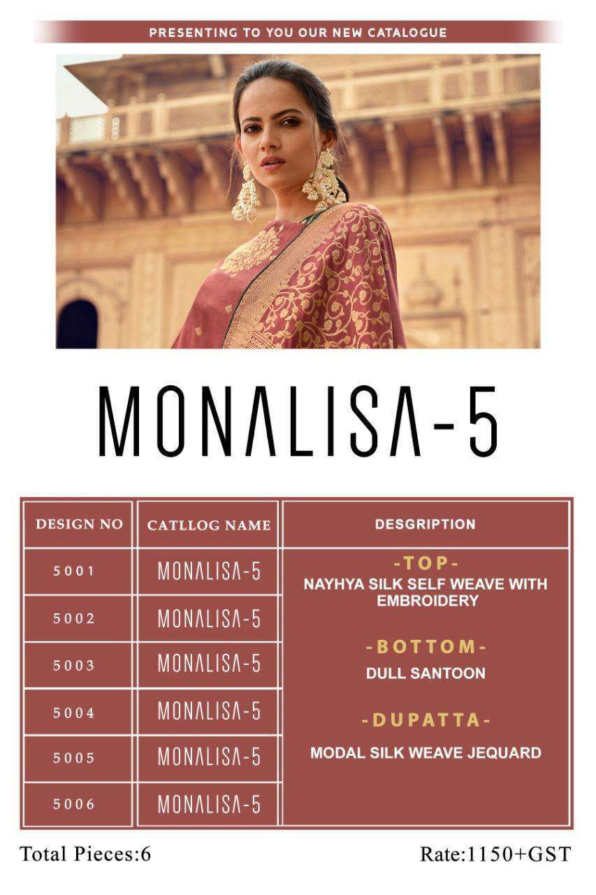 Deepsy  Monalisa Vol 5 Silk With Embroidery Work Salwar Suits Catalog