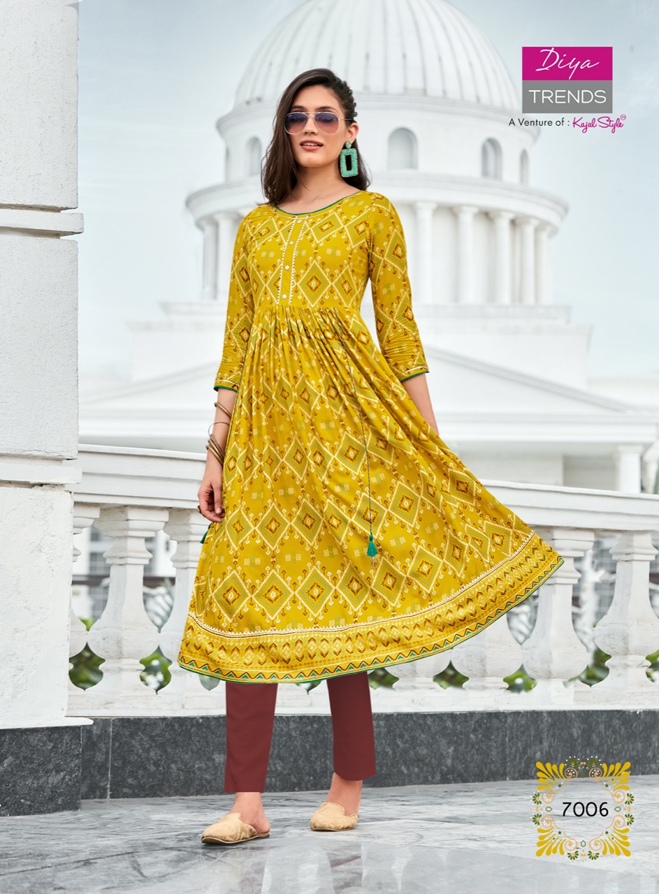 Diya Trends  Ethnicity  Vol 7 Fancy Embroidery Printed Anarkali Kurti Catalog
