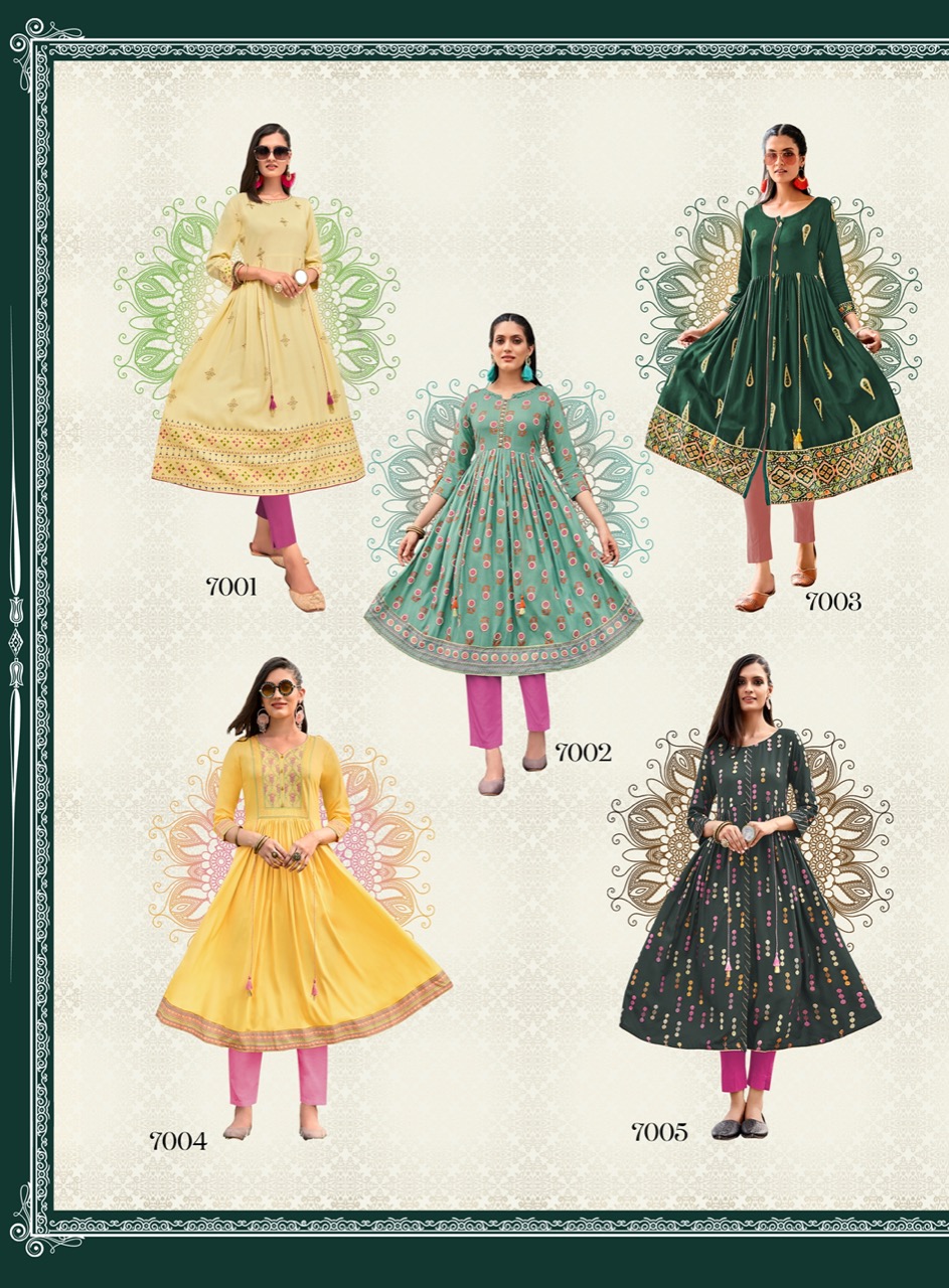 Diya Trends  Ethnicity  Vol 7 Fancy Embroidery Printed Anarkali Kurti Catalog