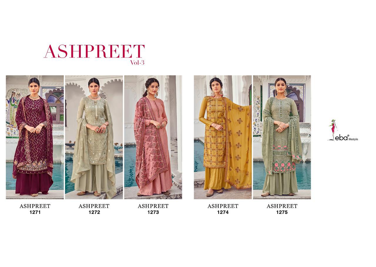 Eba Ashpreet Vol  3 Designer Georgette Embroidery Salwar Suits  Catalog