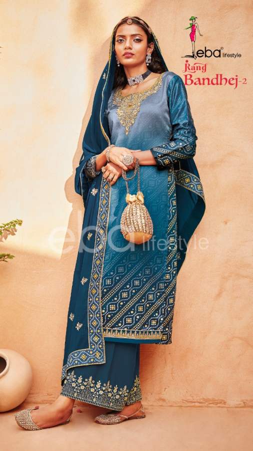 Eba Rang Bandhej Vol  2 Embroidery Wear Salwaar Kameez Catalog