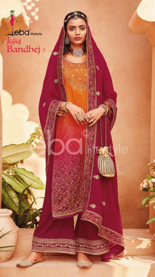 Eba Rang Bandhej Vol  2 Embroidery Wear Salwaar Kameez Catalog